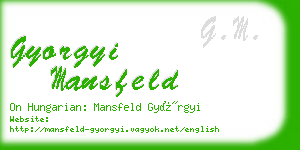 gyorgyi mansfeld business card